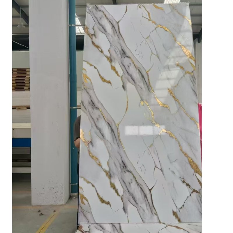Best selling UV marble pvc laminated sheet high glossy marble alternative board indoor decorative for indoor wall decoration
