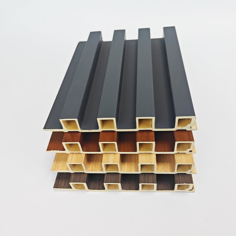 Indoor Ecological Wood Grain wpc pvc wall panels interior Bamboo With LED Light Wall Panel decoration board Concave convex panel