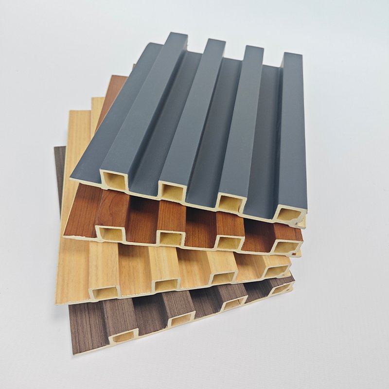 Indoor Ecological Wood Grain wpc pvc wall panels interior Bamboo With LED Light Wall Panel decoration board Concave convex panel