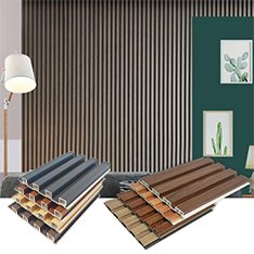Indoor Ecological Wood Grain wpc pvc wall panels interior Bamboo With LED Light Wall Panel decoration board Concave convex panel
