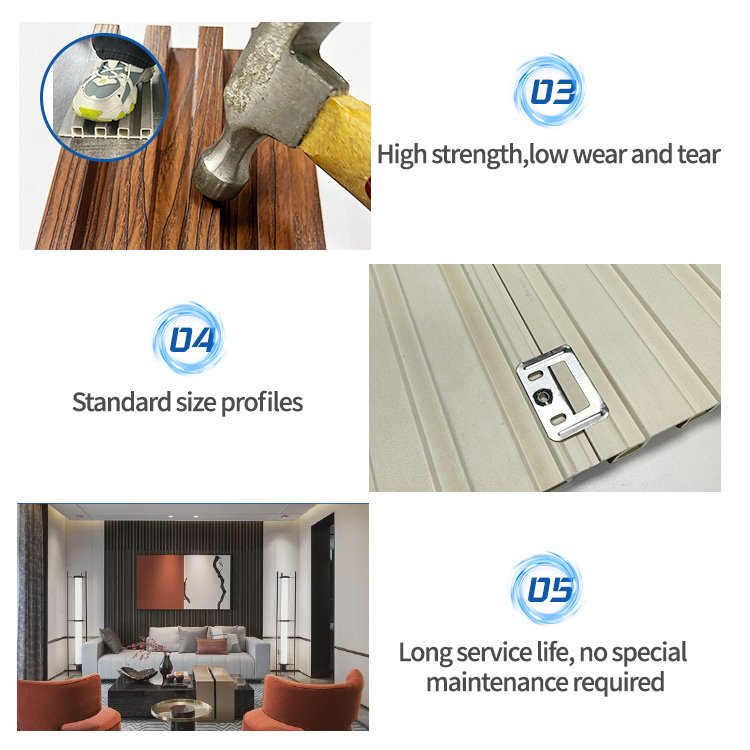 Manufacturer Directory Fireproof Waterproof interior wall panels for Home Office Decorative wall board panel wpc wall cladding