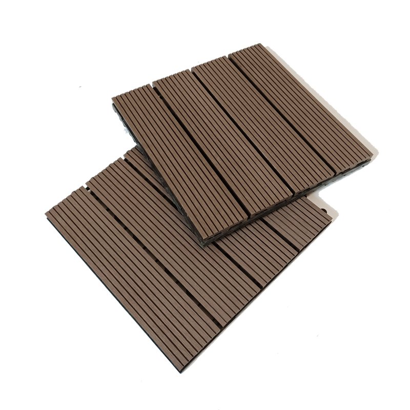 WPC DIY Decking Tile WPC Flooring Outdoor Wood-Plastic Composite Decking Tile Cheap Diy Outdoor Flooring With Interlocking
