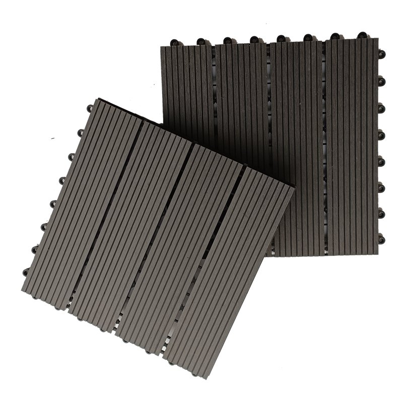 WPC DIY Decking Tile WPC Flooring Outdoor Wood-Plastic Composite Decking Tile Cheap Diy Outdoor Flooring With Interlocking