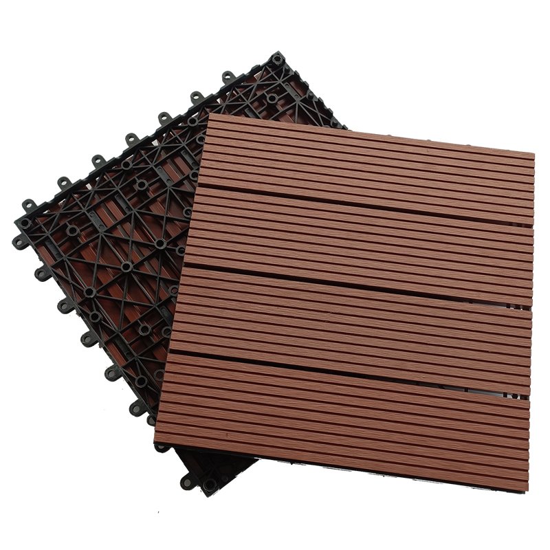 WPC DIY Decking Tile WPC Flooring Outdoor Wood-Plastic Composite Decking Tile Cheap Diy Outdoor Flooring With Interlocking