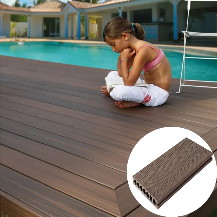 WPC Garden Terrace Decking Flooring Tiles Wood Plastic Composite WPC Decking Deep Embossed Waterproof Swimming Pool Deck Board