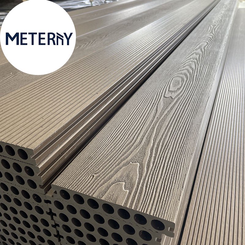 WPC Garden Terrace Decking Flooring Tiles Wood Plastic Composite WPC Decking Deep Embossed Waterproof Swimming Pool Deck Board