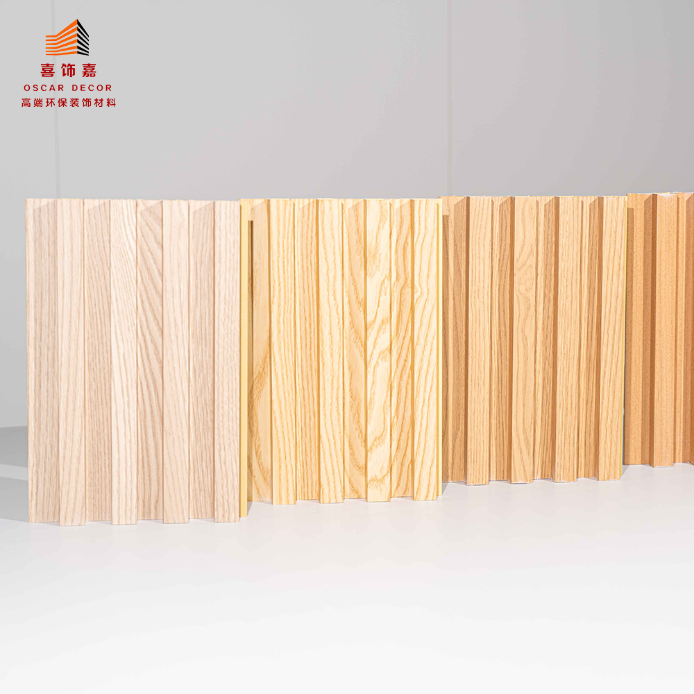 Wpc wall panel 160*24mm Water-proof Fire-proof wooden grain fluted veneers other boards interior decoration