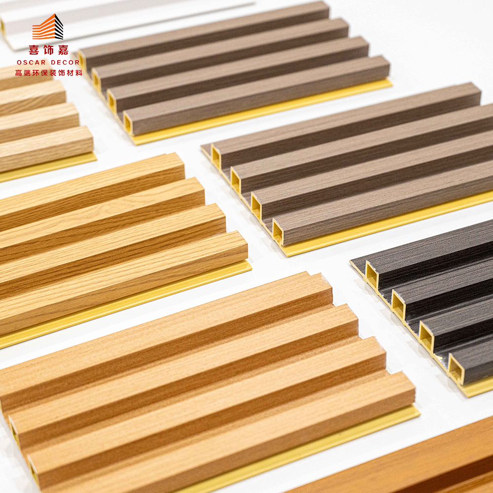 Wpc wall panel 160*24mm Water-proof Fire-proof wooden grain fluted veneers other boards interior decoration