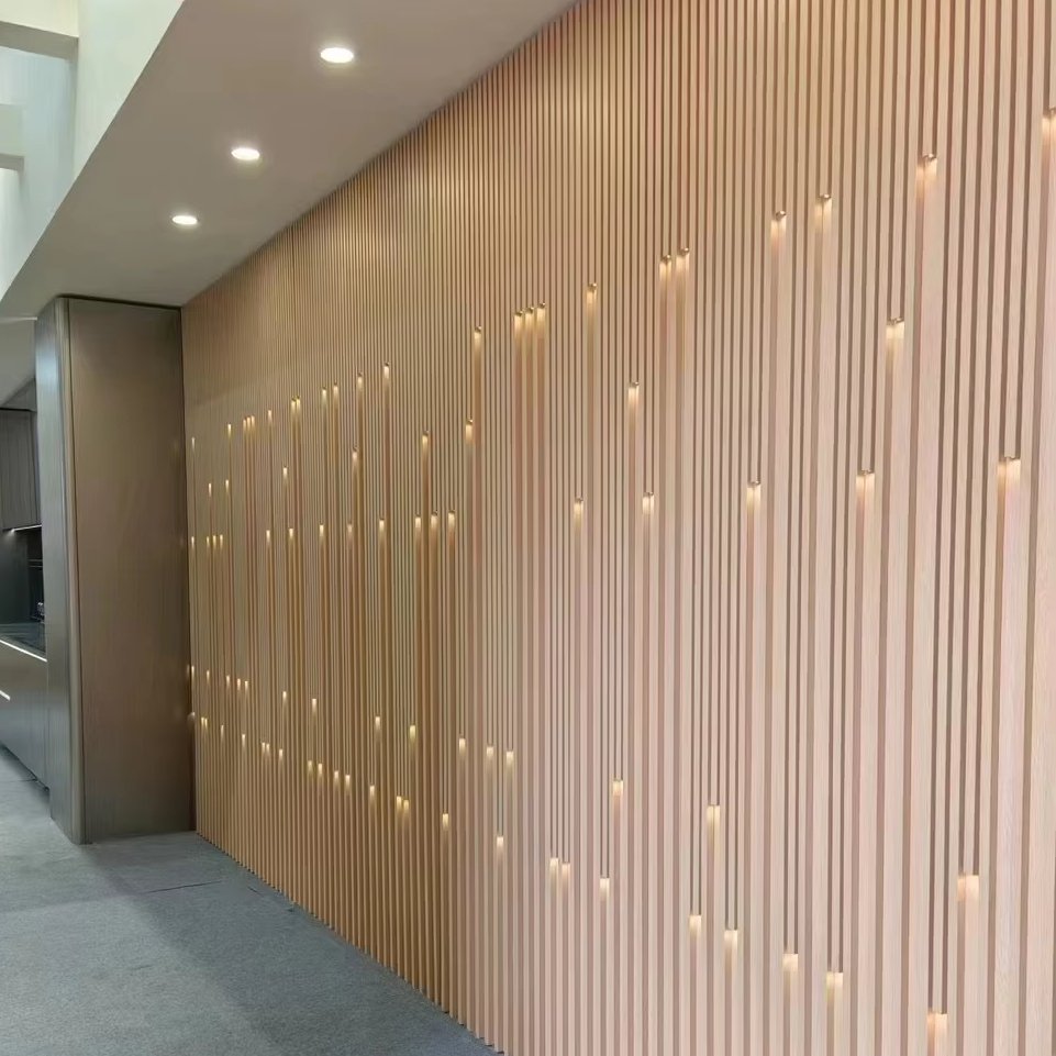 Media Wall Wooden Plastic Composites Material Wall Panel Profile Light Interior Customized Waterproof Interior Wpc Wall Panel