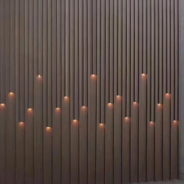 Media Wall Wooden Plastic Composites Material Wall Panel Profile Light Interior Customized Waterproof Interior Wpc Wall Panel