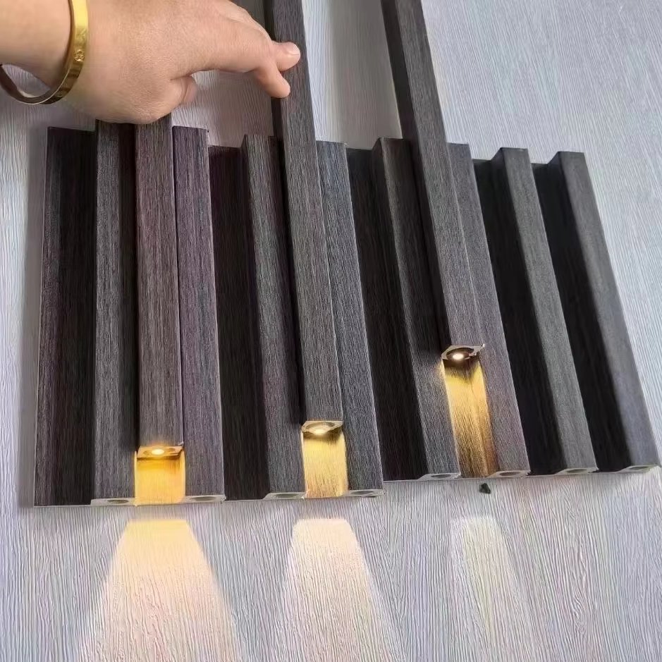 Media Wall Wooden Plastic Composites Material Wall Panel Profile Light Interior Customized Waterproof Interior Wpc Wall Panel