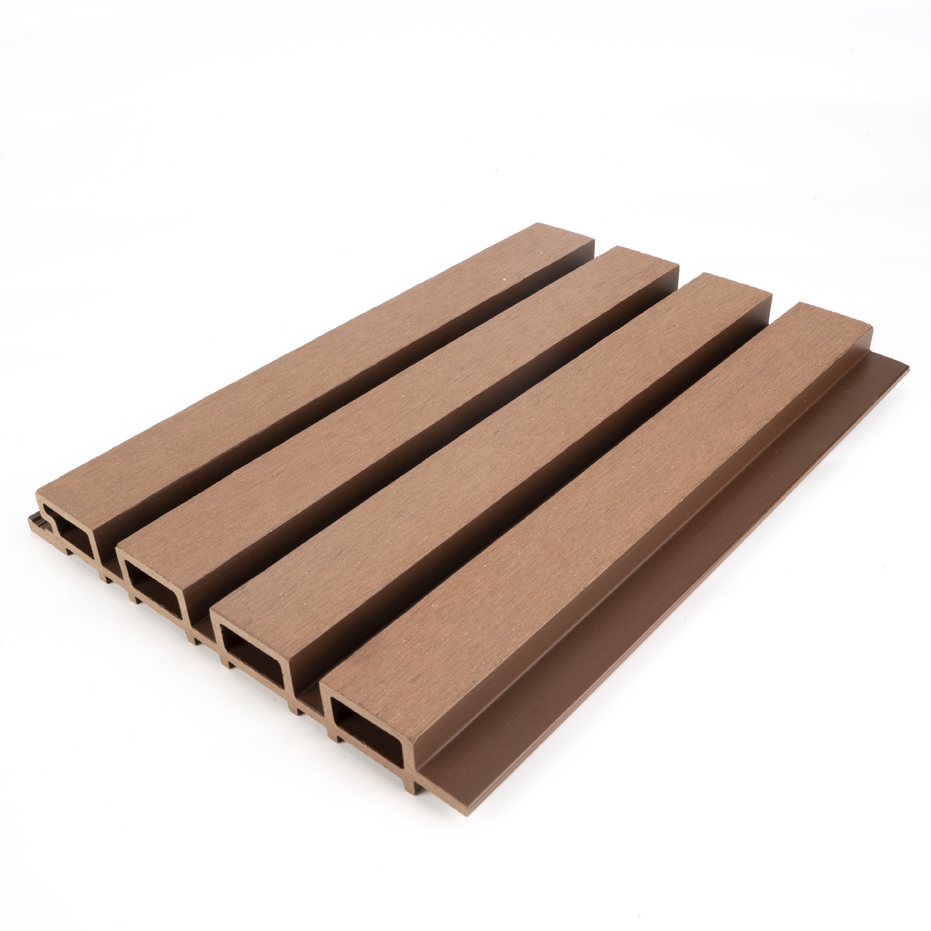 Modern Design WPC Wall Panel Outdoor Fluted Wooden Grain PVC Exterior Cladding for Hospital WPC Cladding Wall Board