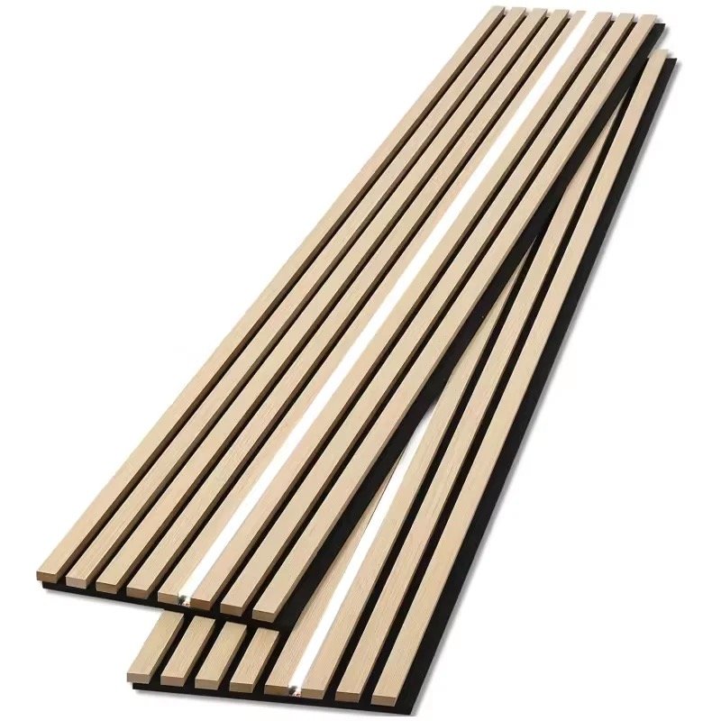 KASARO Sound Absorbing Acoustic Panel Boards Acoustic Wood Slatted Led Light Panel For Wall And Ceiling