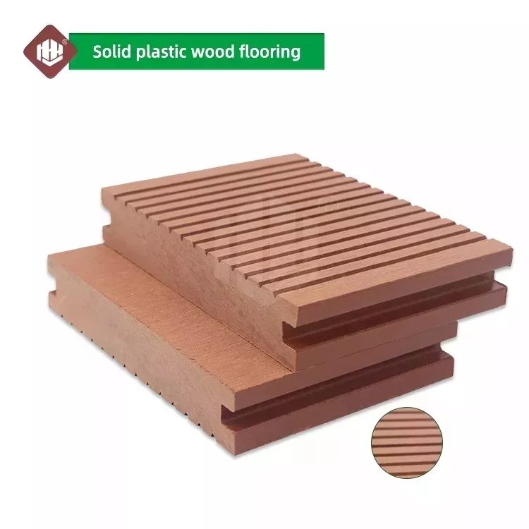 Factory supply solid wpc flooring waterproof wood plastic composite decking board for plank road