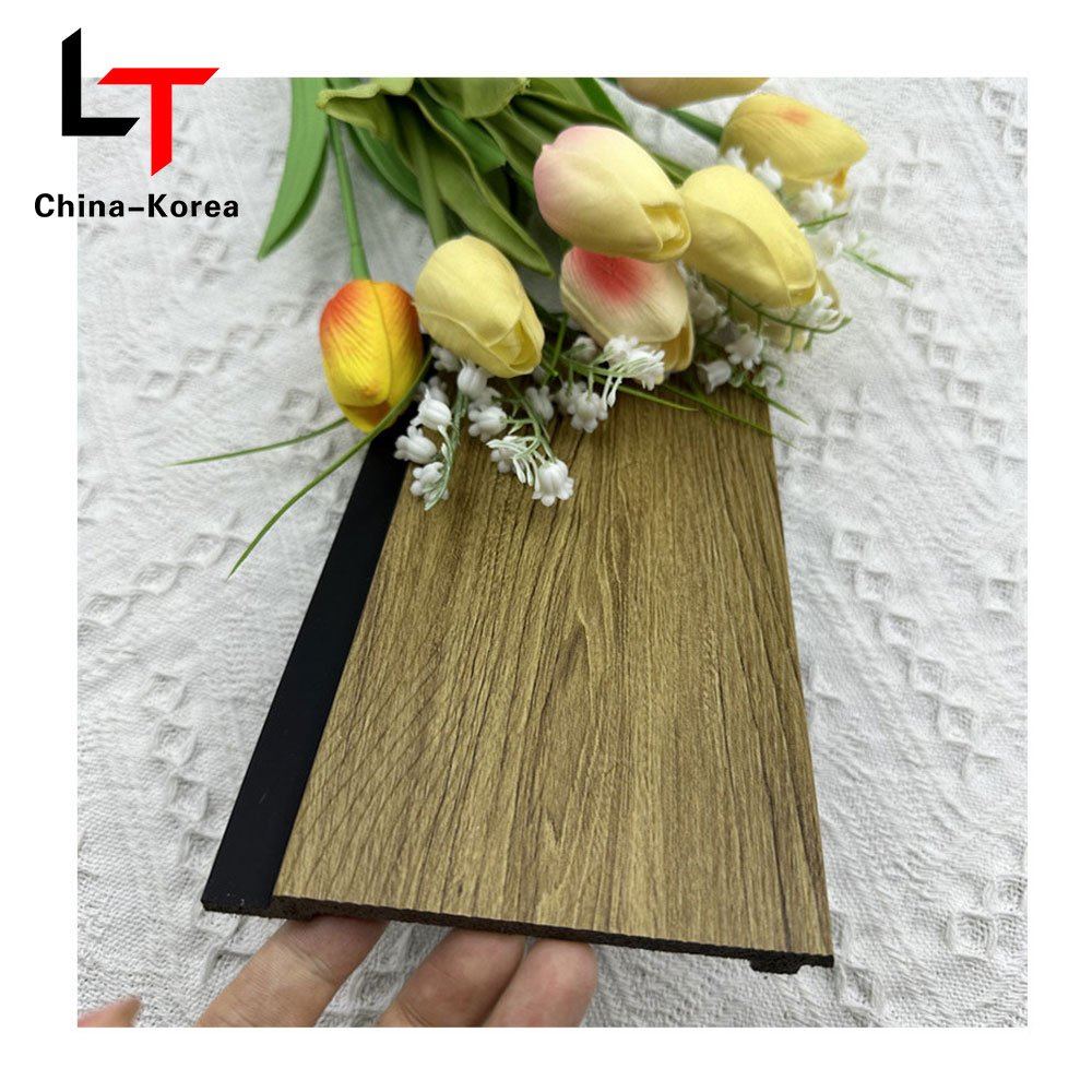 LT Factory Direct PS 3D WPC fluted wall panels Luxury Oak Co-extruded Timber Solid foam Wall Board For Indoor Decor