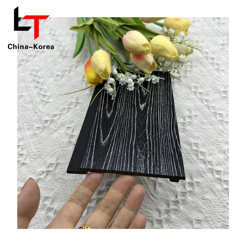 LT Factory Direct PS 3D WPC fluted wall panels Luxury Oak Co-extruded Timber Solid foam Wall Board For Indoor Decor