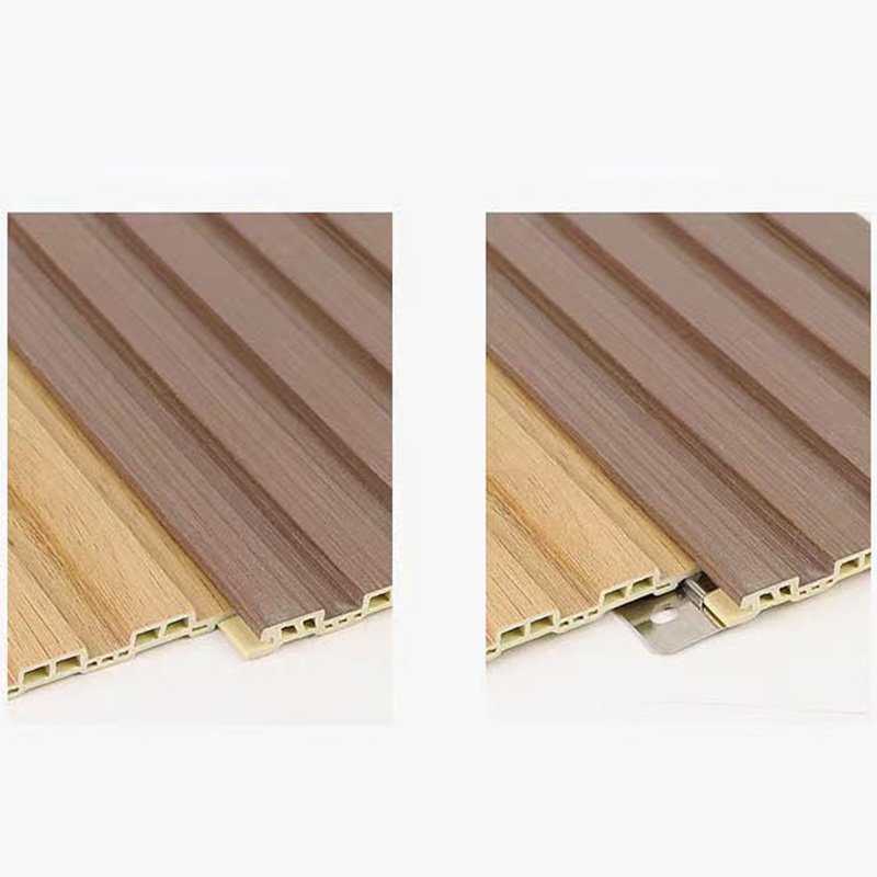 Indoor Ecological Wood Grain wpc pvc wall panels interior Bamboo With LED Light Wall Panel decoration board Concave convex panel