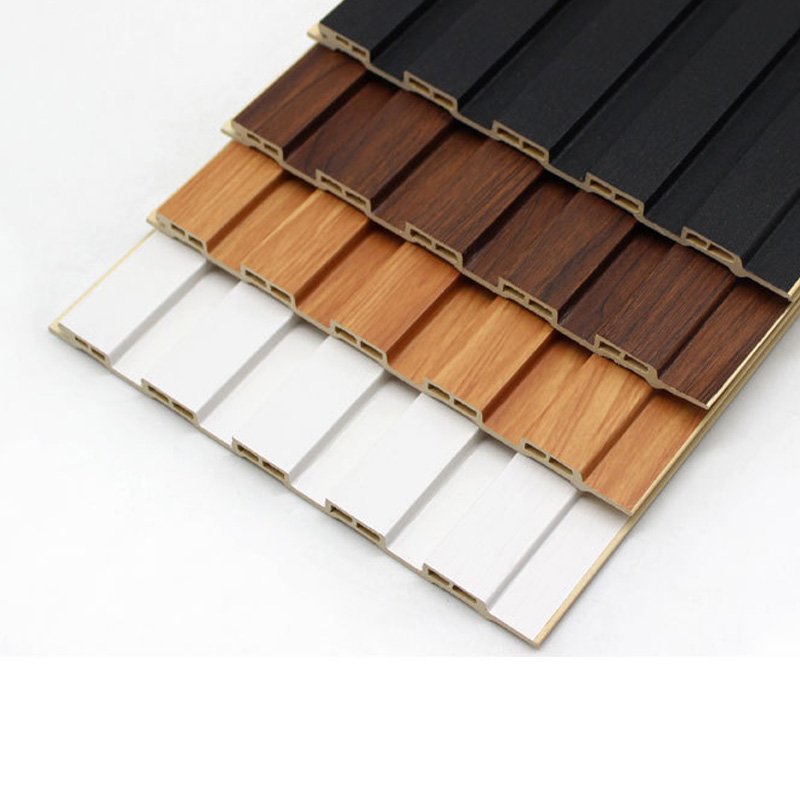 Indoor Ecological Wood Grain wpc pvc wall panels interior Bamboo With LED Light Wall Panel decoration board Concave convex panel