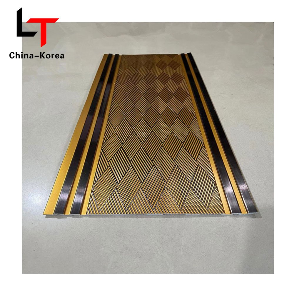LT Wholesale PS 3D WPC Seamless fluted wall panels Grooved Oak Covering back Board For Living Room