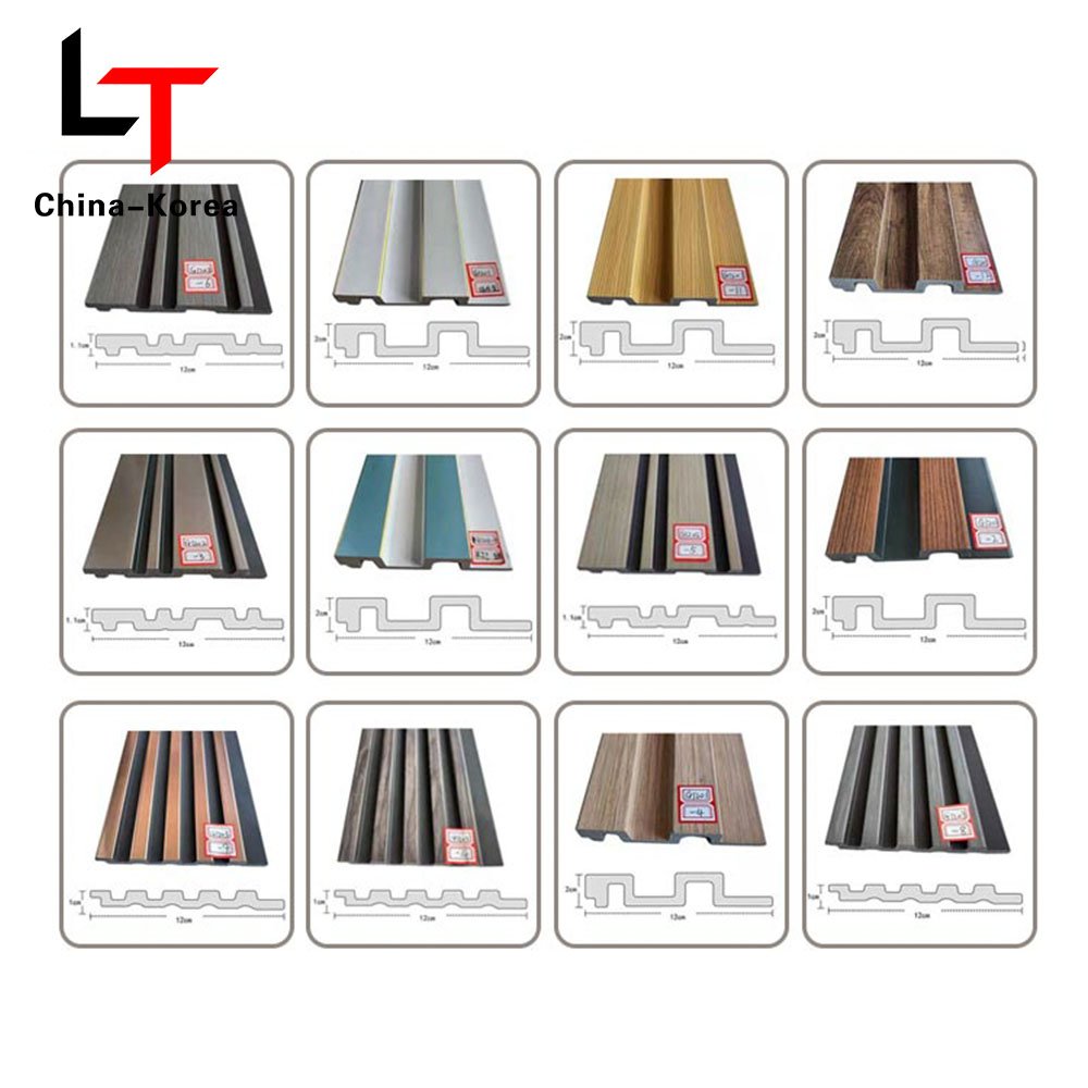 LT Wholesale PS 3D WPC Seamless fluted wall panels Grooved Oak Covering back Board For Living Room