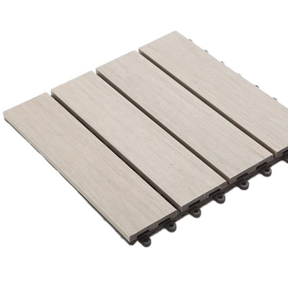 Co-extrusion wood plastic deck tiles flooring outdoor decking composite wpc floor tile interlocking patio flooring outdoor