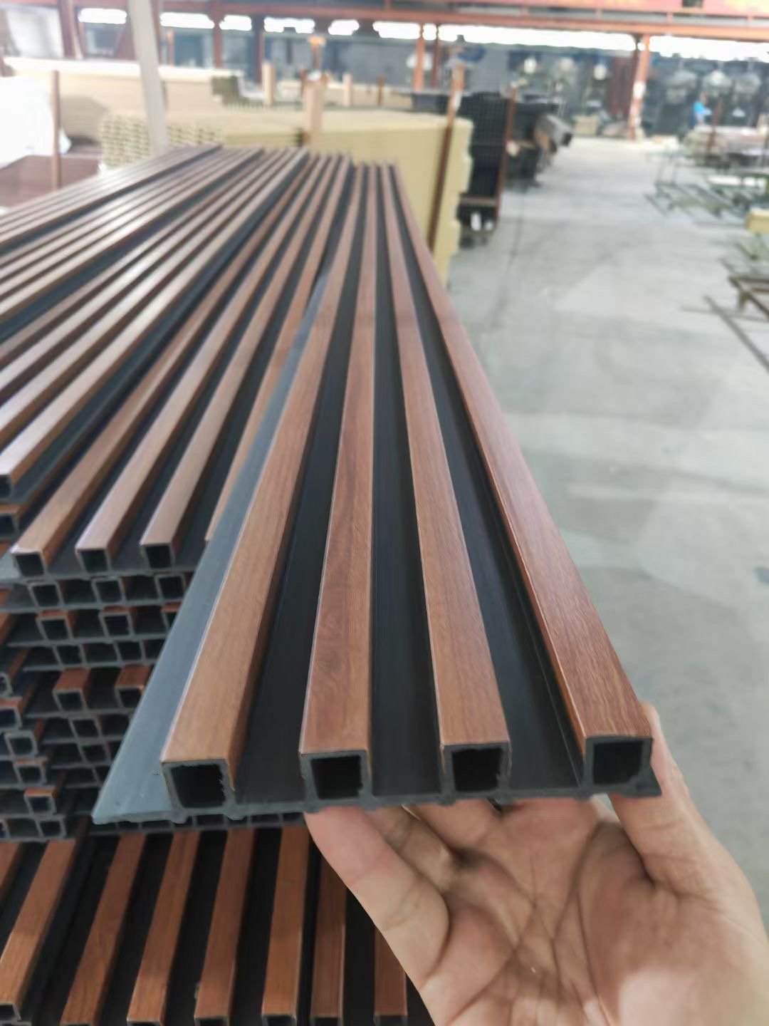 Factory Indoor Decor Wood Plastic Composite PVC Coating Cladding Fluted Wall Board WPC Interior Wall Panel