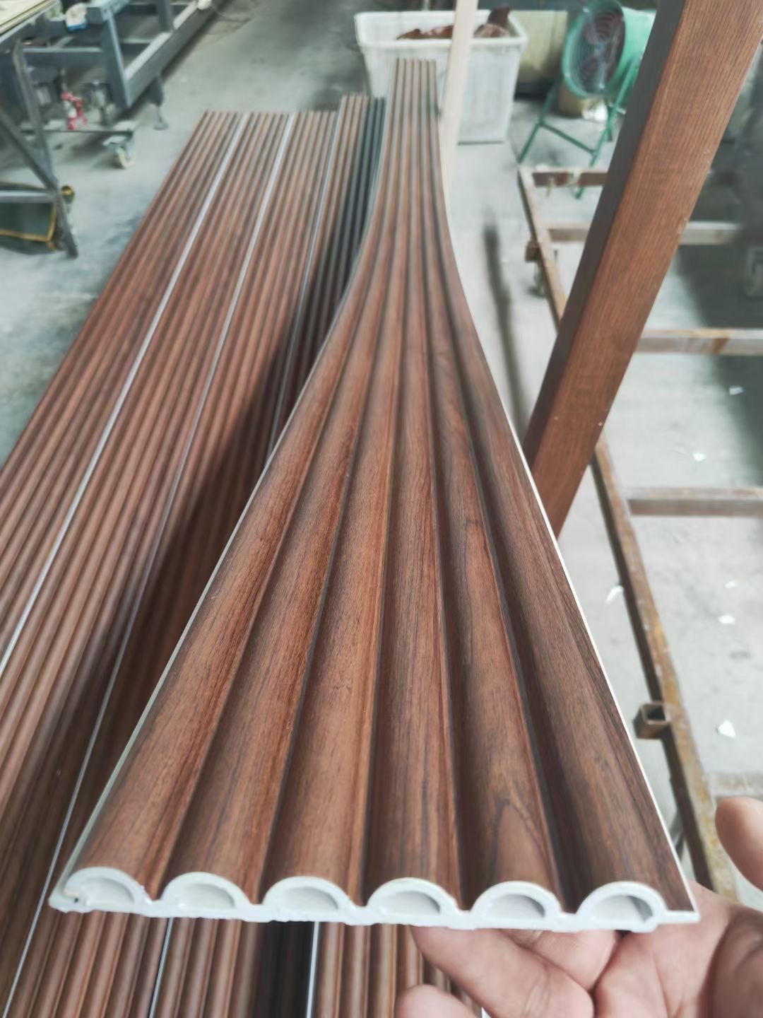 Factory Indoor Decor Wood Plastic Composite PVC Coating Cladding Fluted Wall Board WPC Interior Wall Panel