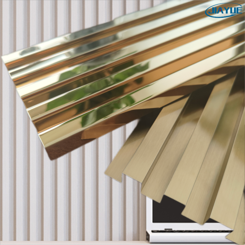 Interior And Exterior Wall Decoration Stainless Steel Fluted Decorative Rose Gold Mirror Black Brushed Panel For Wall Decoration