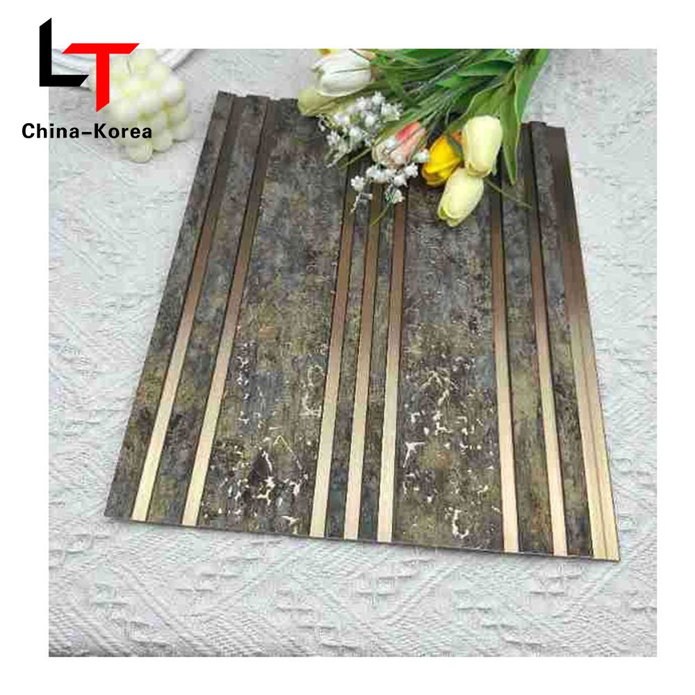 LT Factory Direct Vinyl 3D PS WPC fluted wall panels Wooden Cladding back Board Co-extrusion foam Wood Plastic Composite Slatted