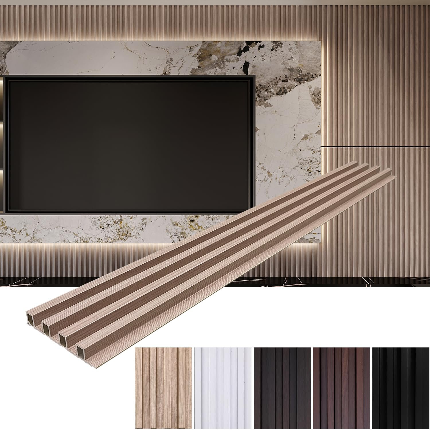 China Wholesale Home Indoor Decorative Wood Plastic Pvc Slat Wall Cladding Decor Interior Paneling Sheets Boards Wpc Wall Panel
