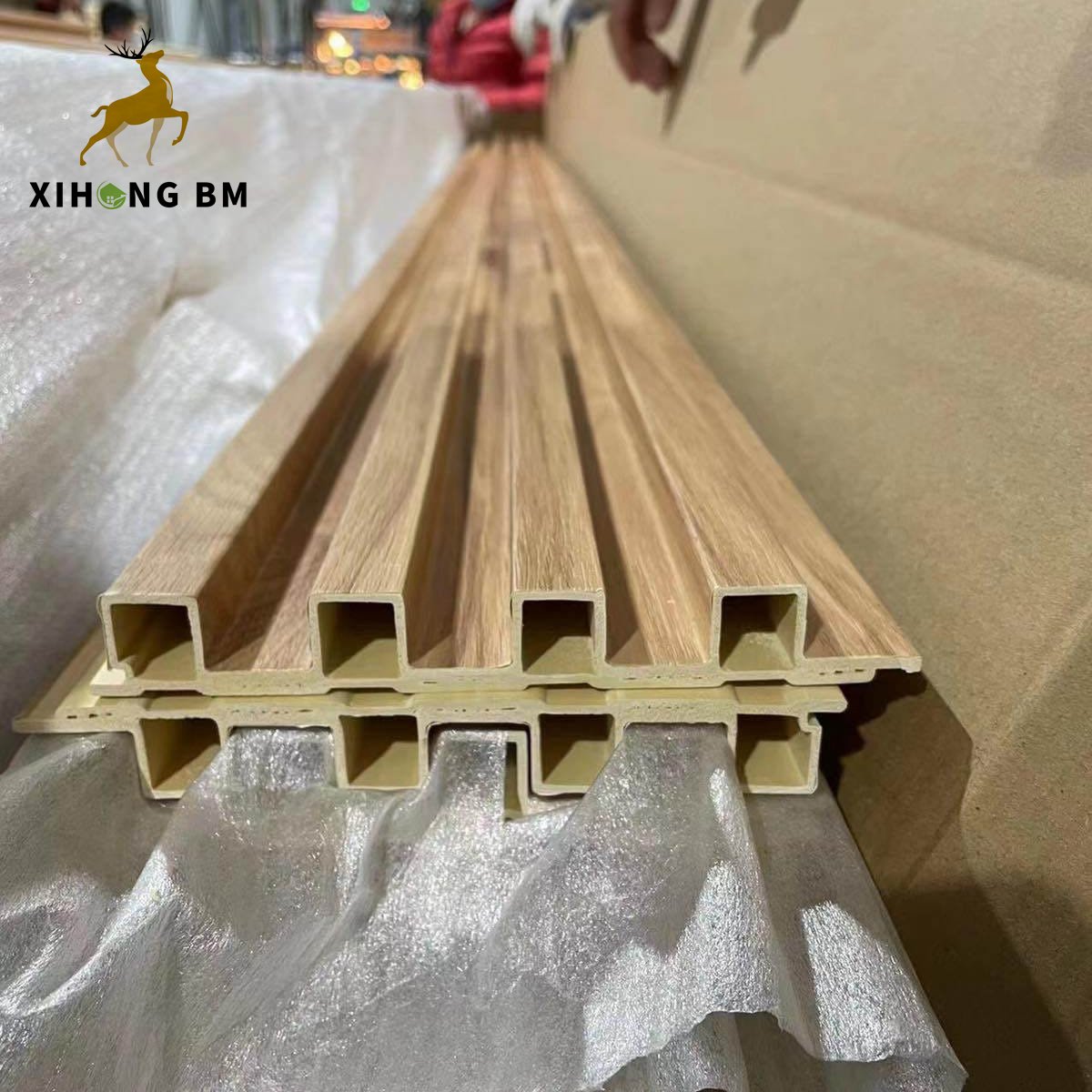 JSXH Modern Design Wood Plastic Composite Wall Board PVC Coating Cladding Fluted Interior WPC Panel Waterproof Feature WPC Board
