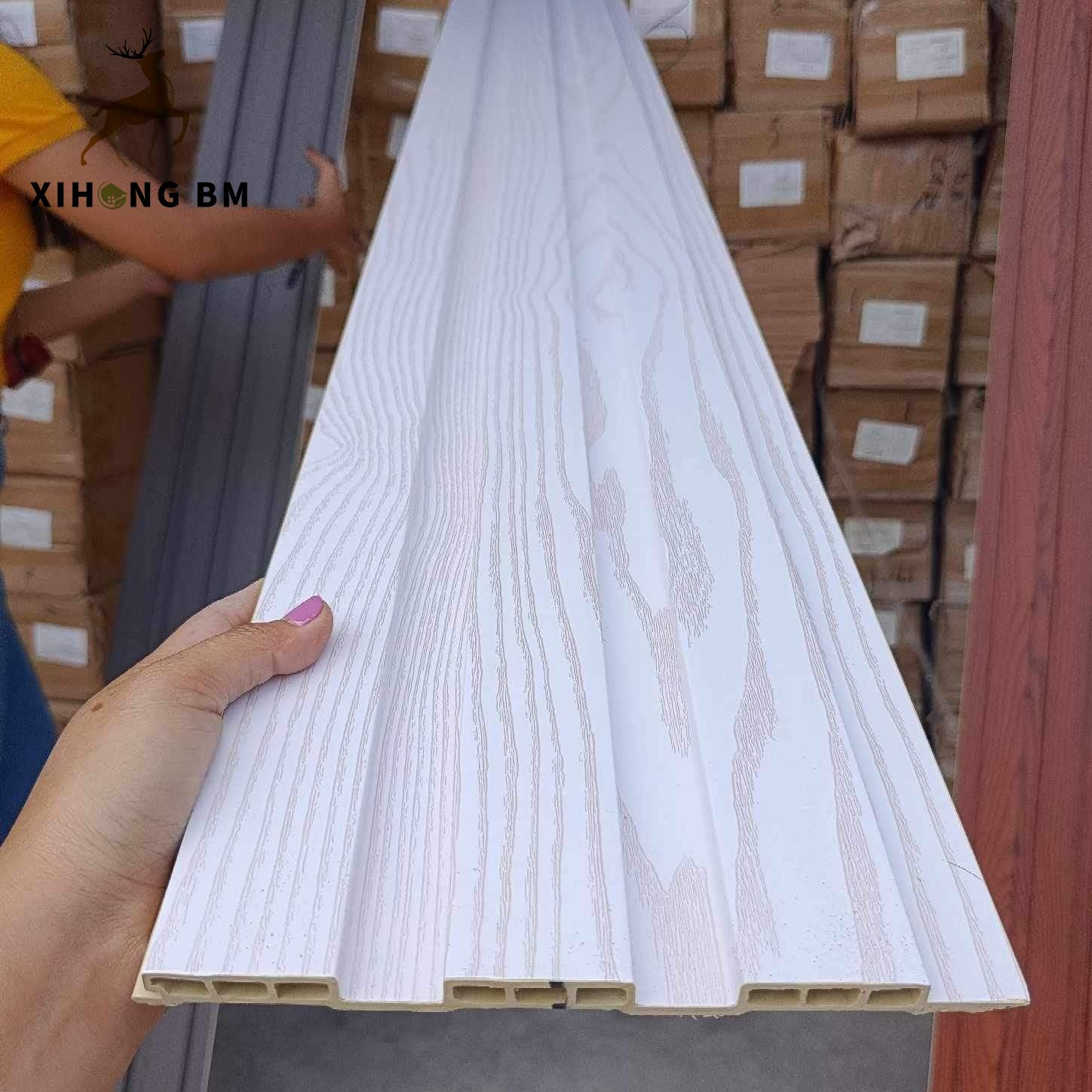 JSXH Modern Design Wood Plastic Composite Wall Board PVC Coating Cladding Fluted Interior WPC Panel Waterproof Feature WPC Board