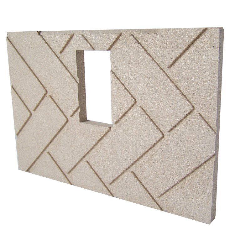 Patterned vermiculite board cutting size to fit wood fireplaces fireproof insert