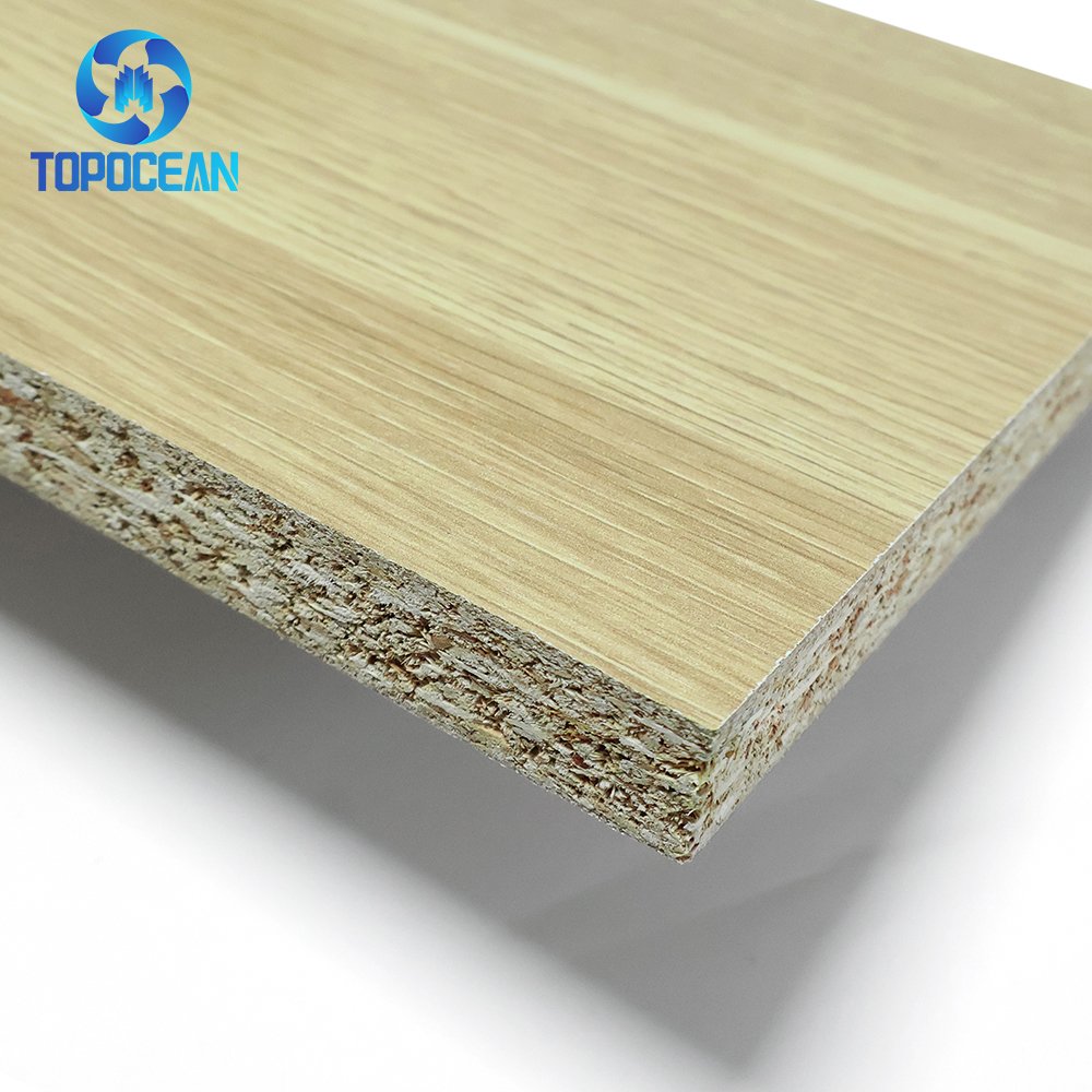 TOPOCEAN high quality F4 star Waterproof 1220*2745 18mm Melamine Faced Particle Board / furniture Chipboard sheet