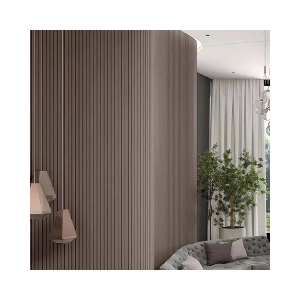 Modern High Quality Roll Oak MDF 3D Flexible Polyester Fiber Decorative Slat Wall Sound Absorb Curved Bendable Acoustic Panel