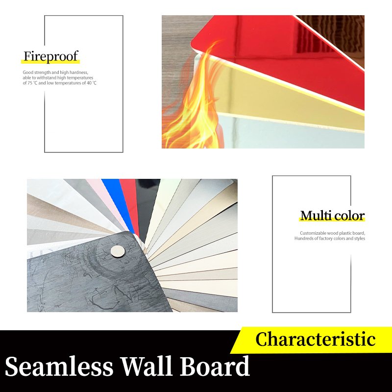 PET Solid Interior Decoration Bamboo Fiber Mirror Wall Panels 8 mm Waterproof Wall Board