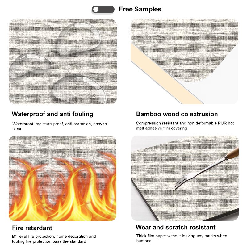 Interior decorative board wall panel bamboo charcoal fiber wall board PVC WPC wall panel plate