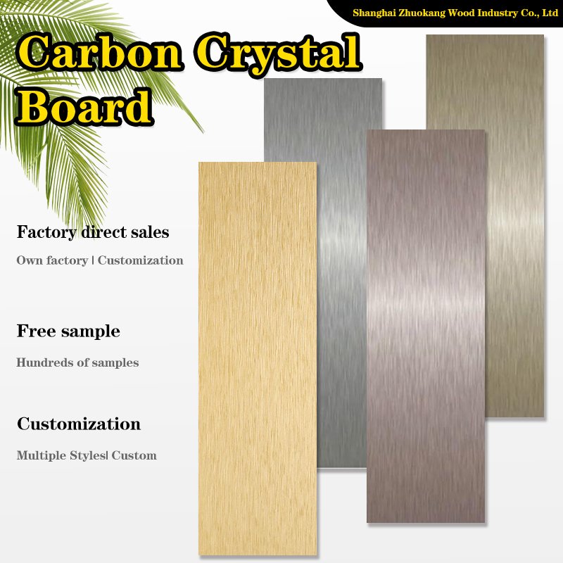 Chinese Minimalist Style Solid Metal Carbon Crystal Plate PVC Wall Board Similar To Baijax