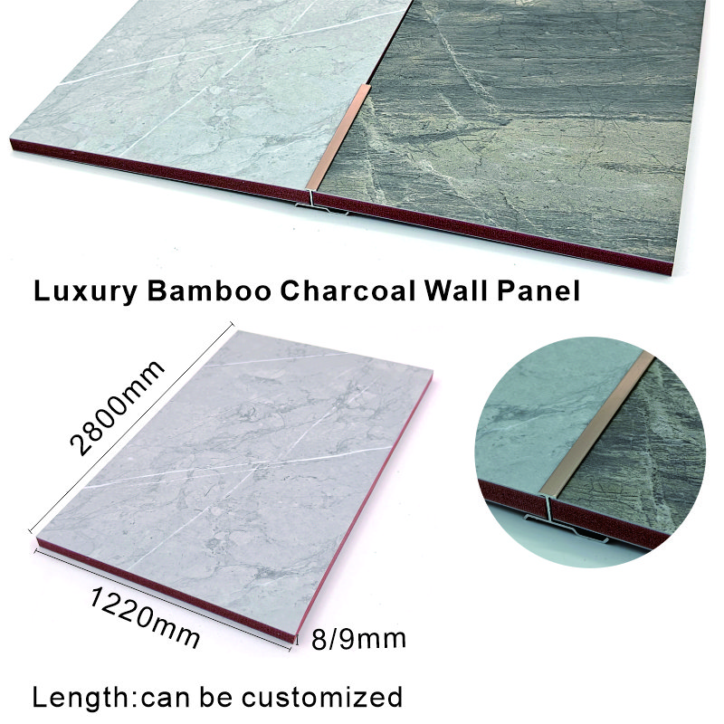 Carbon Crystal Board Fireproof Bamboo Charcoal Metal Wpc Wall Panel For Home Wall Decoration