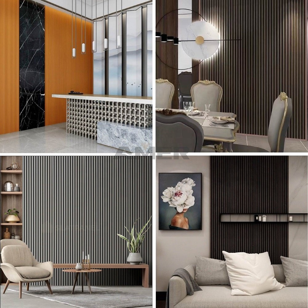 Amer Factory Price Oem Waterproof 120mm Width Wall Panel boards Interior Home Decor