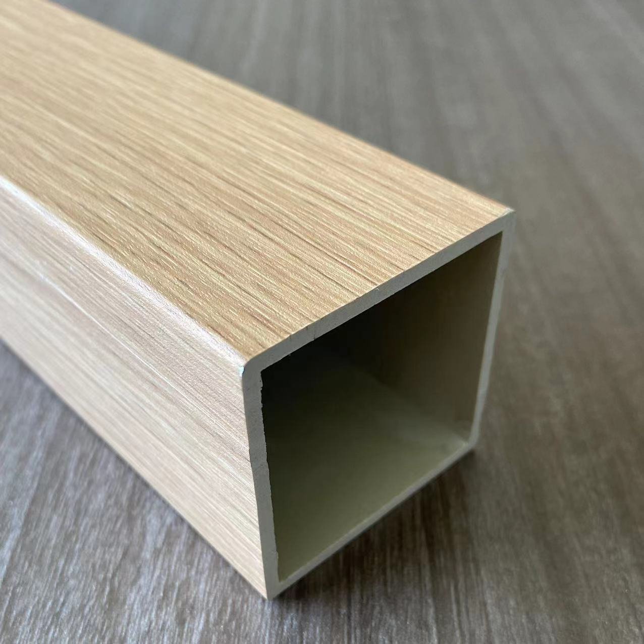 outdoor waterproof square tube wpc tubes custom coextrusion exterior composition wpc louver other boards