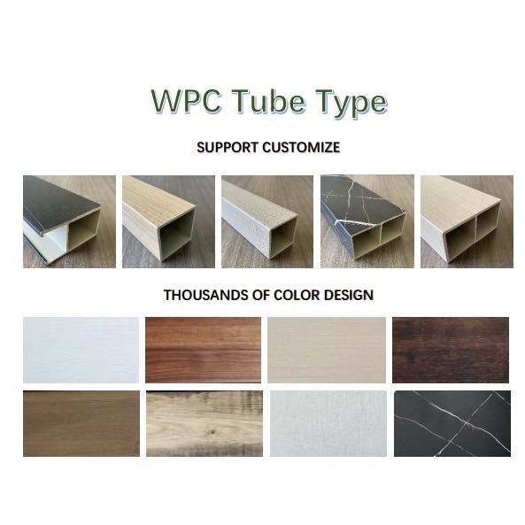 outdoor waterproof square tube wpc tubes custom coextrusion exterior composition wpc louver other boards