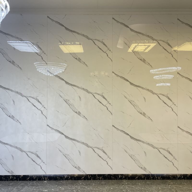 High Gloss Bamboo Charcoal White Board Pvc Wall Panel Like Marble Wpc Wall Panel
