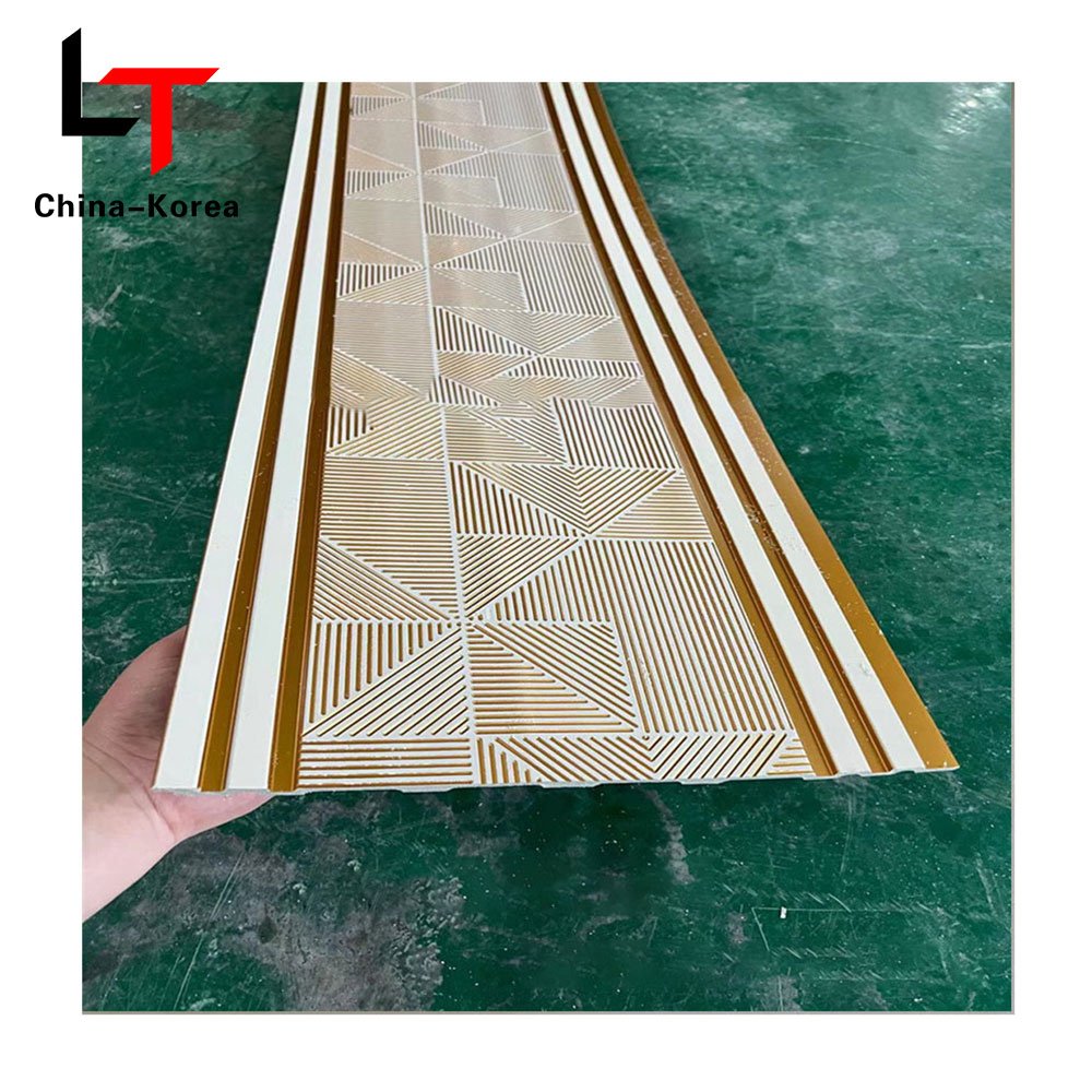 LT Factory Direct PS 3D WPC fluted wall panels Luxury Oak Co-extruded Timber Solid foam Wall Board For Indoor Decor