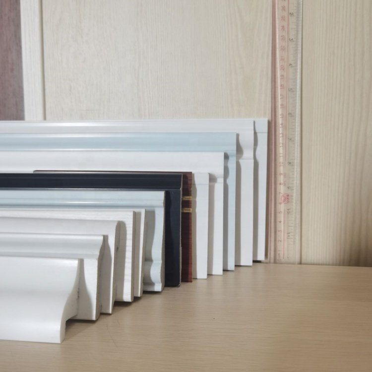 DIY 2cm-20cm High Quality Flooring White Ps Waterproof Easy Install Baseboard Skirting Board With Led Light Moulding