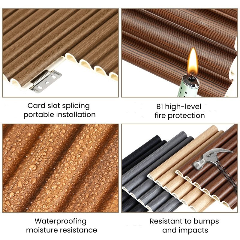 Modern Design Wooden Grain WPC Fluted Panels Hotel Decoration Wall Panels and Boards