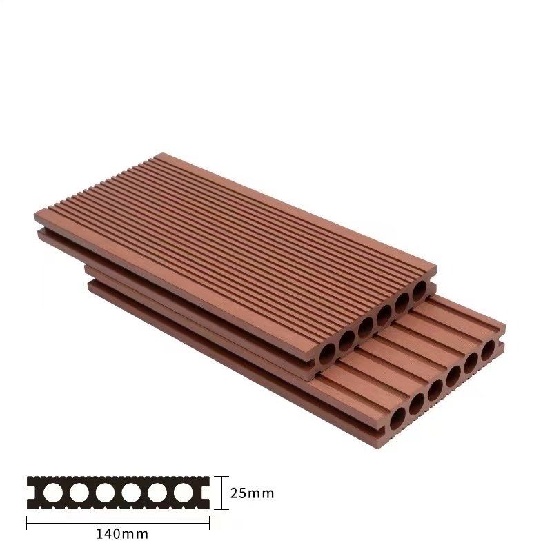 China Outdoor PVC Co-extrusion Wood Plastic Composite Decking Floor Board UV Resistance Wood alternatives WPC Decking Tiles