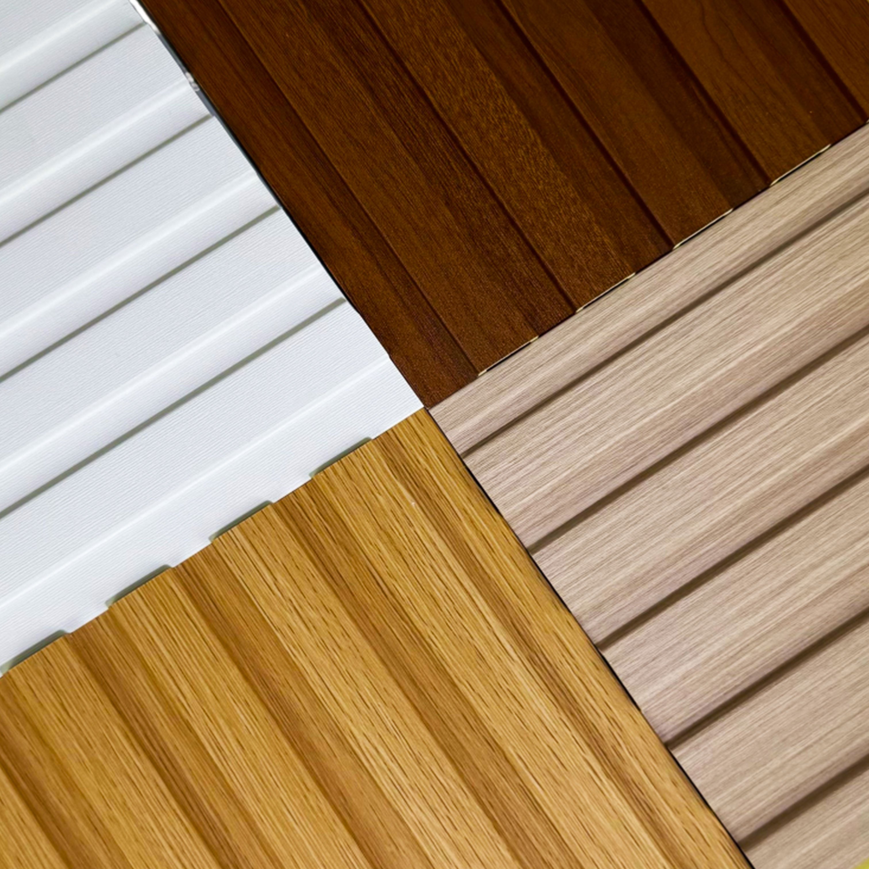 Reasonable Price 3D Wood Veneer Fluted Cladding Low Price WPC Decor Wall Panel Board For Indoor Tv Background Wall Decoration
