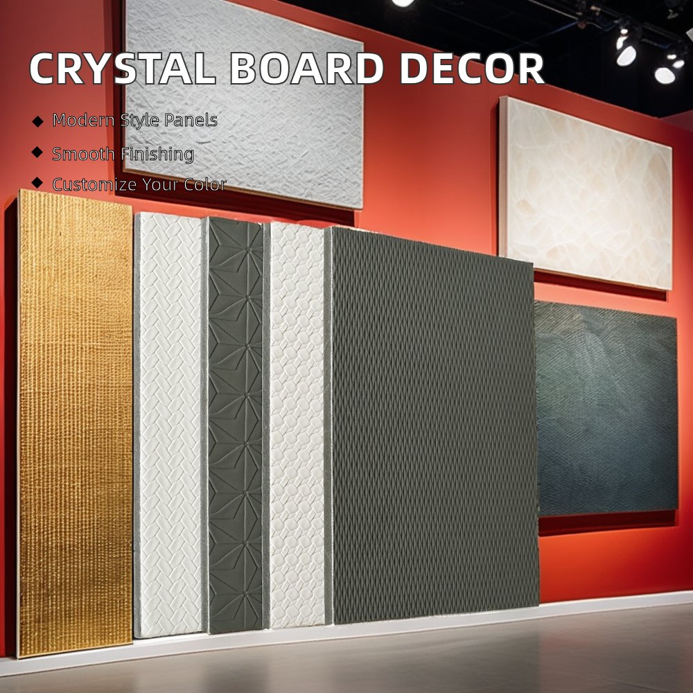 Wholesale 8mm WPC Wood Veneer Carbon Crystal Board Modern Style Bamboo Crystal Background Wall Decoration Gym Manufactured Gym