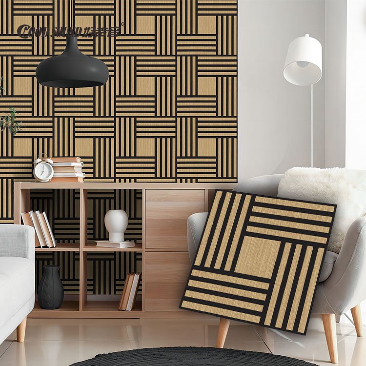 Goodsound Slat Wall Akupanel Wood Soundproof Board Insulation PET Sound Absorption Mdf Acoustic Wood Panels for Bedroom